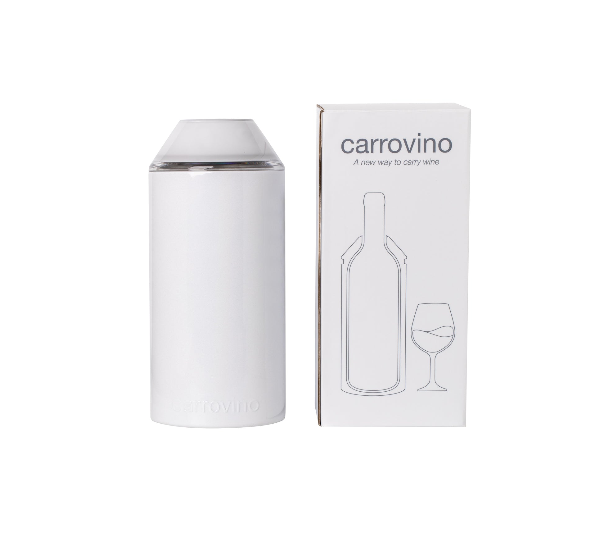 Carivino Portable Wine Bottle with Built-in Cups - Pearl